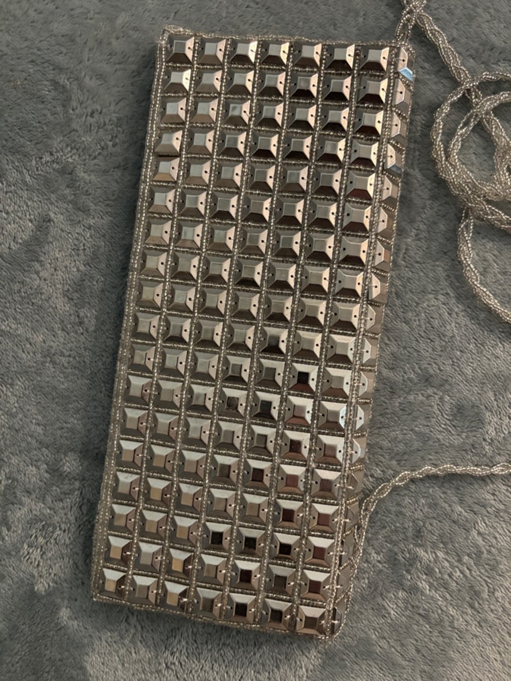 David’s Bridal/Expressions NYC Ivory Croc-Embossed Clutch with Gold Logo - Picture 5 of 6